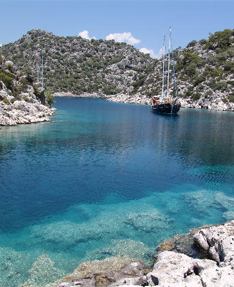 sailing mediterranean coast in Turkey