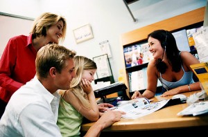 Travel agents working