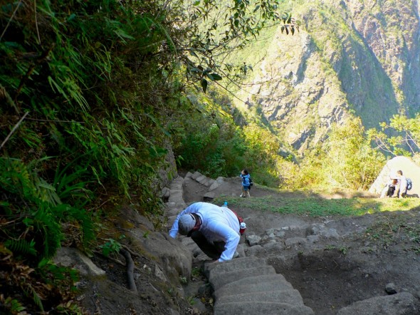 climbing Machu Picchu 