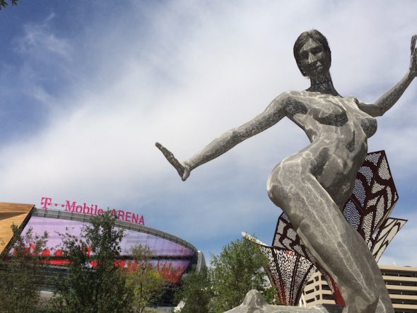 Artworks at Toshiba Park lead to the new T-Mobile arena complex